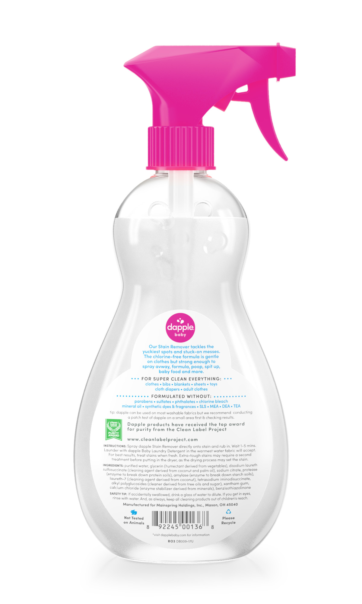Dapple Baby Breast Pump Cleaner - Fragrance Free - 8 fl oz